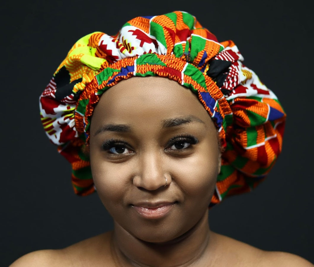 Ankara Satin Lined Bonnet